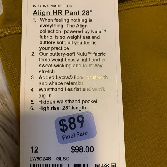 Lululemon align hr pant 28 - Picture 7 of 7